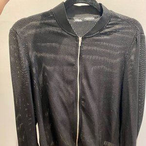 Zara Mesh Zip Black Bomber Jacket